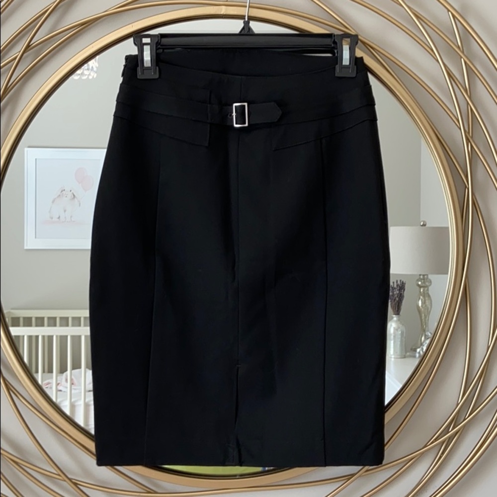 Express high waist buckle back pencil skirt